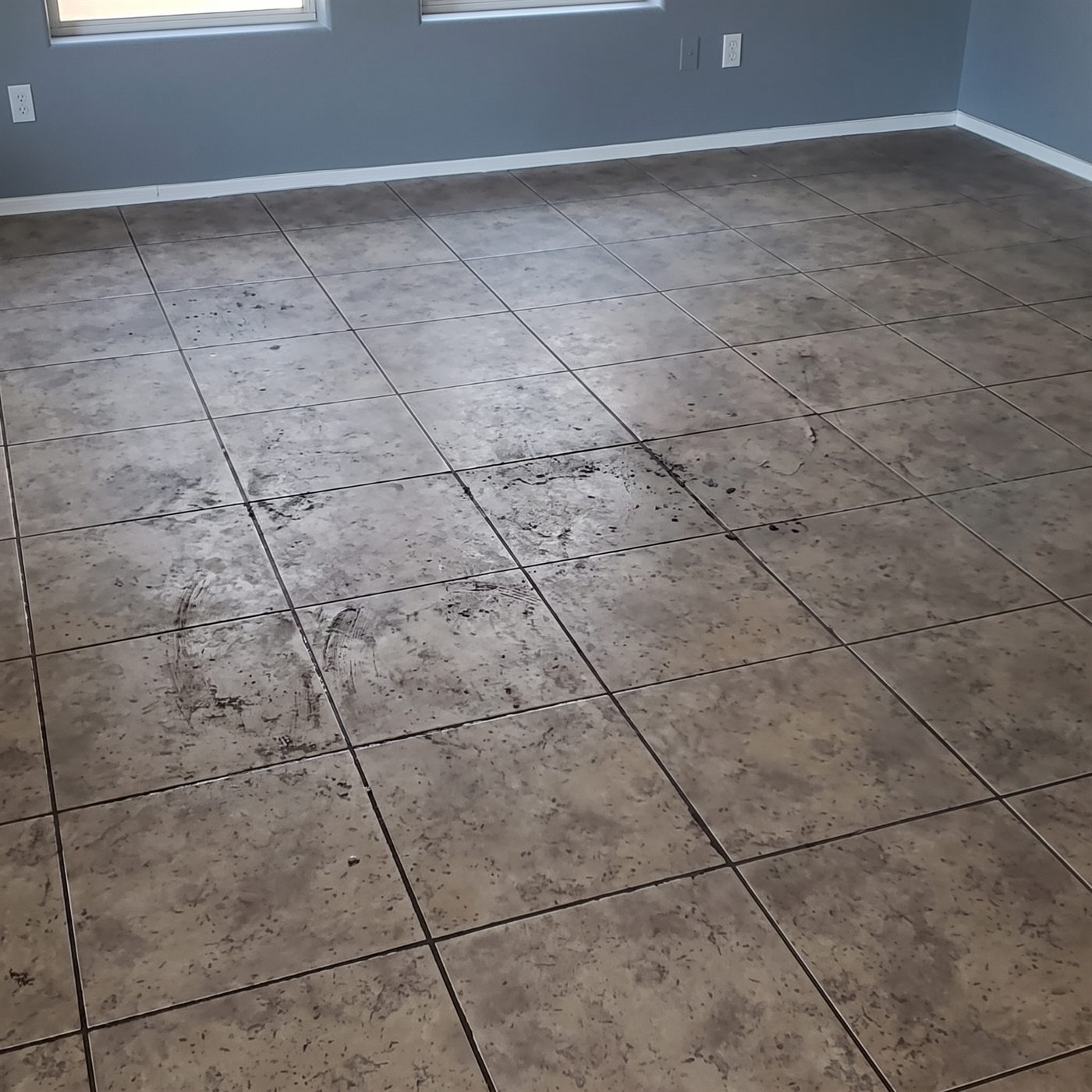 Tile and grout before cleaning