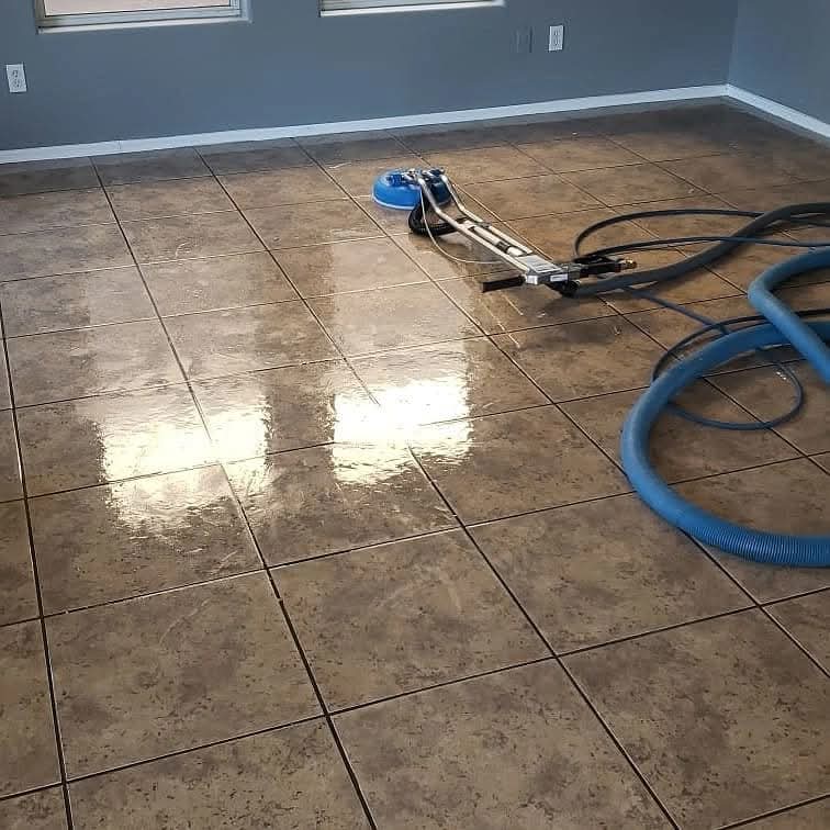 Tile floor and grout lines brightened and restored