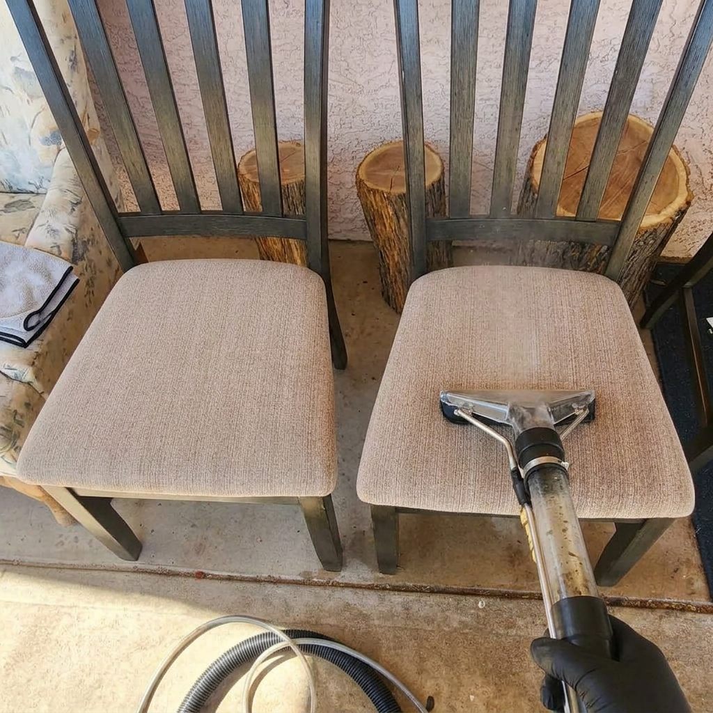 Deep steam cleaned dining room chairs